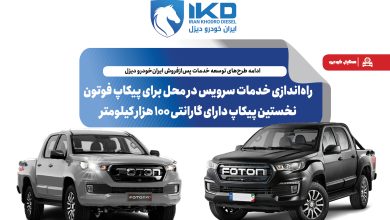 به گزارش فرصت رسانه به نقل از ایکوپرس: ایران‌خودرو دیزل نخستین شرکت مجری الزام جدید استاندارد گارانتی، با ارایه خدمات گارانتی تا ۱۰۰ هزار کیلومتر پیمایش یا سه سال کارکرد برای پیکاپ فوتون، مطلوب‌ترین شرایط خدمات در میان پیکاپ‌های فعلی دارای تولید انبوه را دارد.